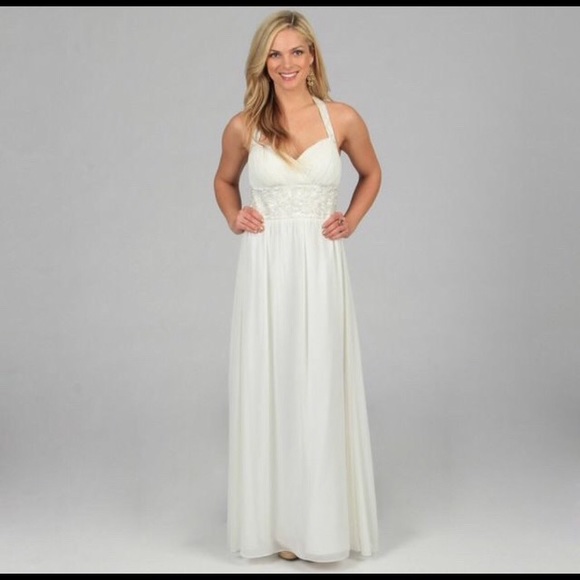 NWT Oleg Cassini  beaded halter formal dress - 14 - Picture 1 of 6